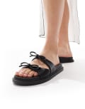 [Glamorous] Glamorous double bow footbed sandals in black 37 BLACK