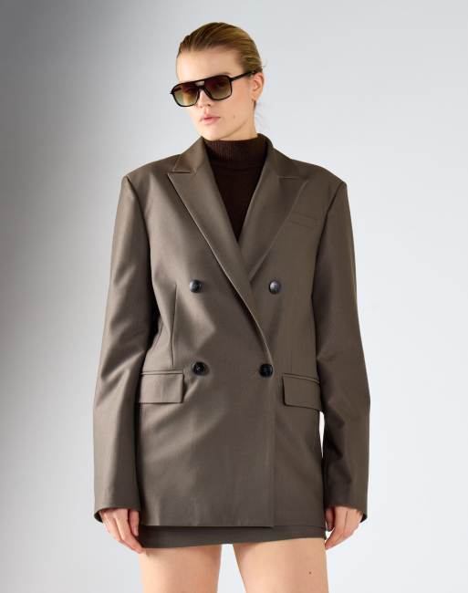 Glamorous Double-breasted blazer in khaki, 2 of 4