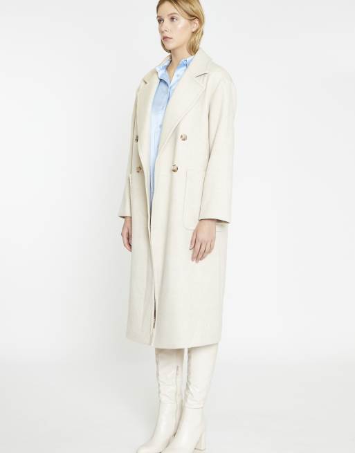 Glamorous Double breasted longline-coat in ecru, 3 of 4