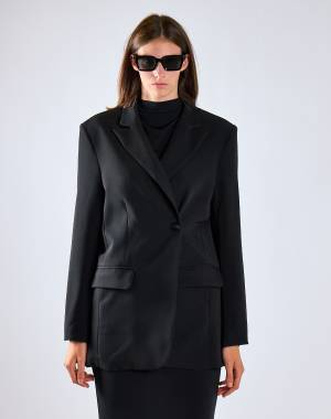 Glamorous Double breasted tailored blazer in black
