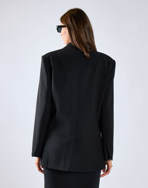 Glamorous Double breasted tailored blazer in black, 4 of 4