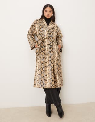 Glamorous Double Breasted Trench Coat In Multi