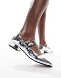 [Glamorous] Glamorous double strap mary janes in silver 39 SILVER