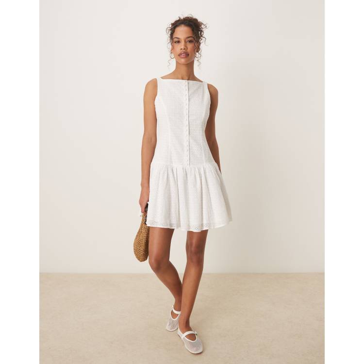 uo tish drop-waist mini dress Black Drop Waist Cotton Mini Dress with Belt main image 1