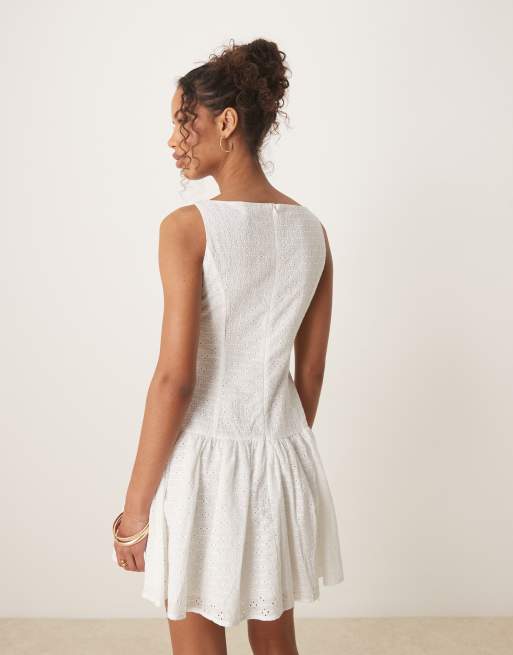 open lace back dress Vintage 60s Drop Waist Cocktail Dress