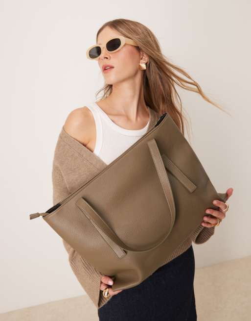Glamorous – Duża torba typu tote w kolorze ciemnego zielonego khaki