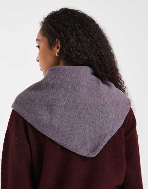 Glamorous - Écharpe triangle en maille - Gris, 2 de 3