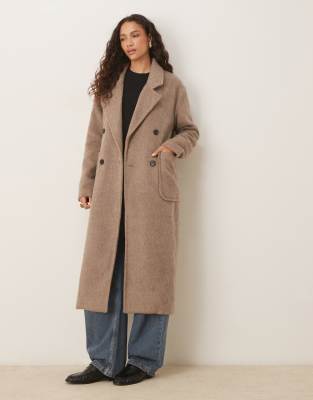 Glamorous - Eleganter Oversize-Mantel in Pilzbraun-Grau