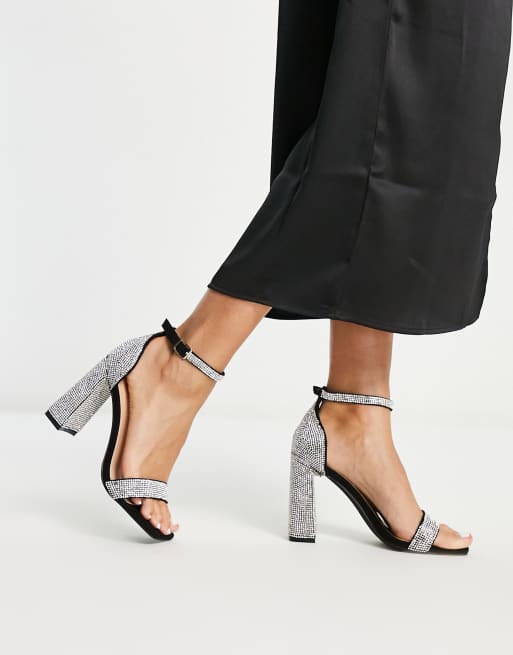 Black and cheap silver heels