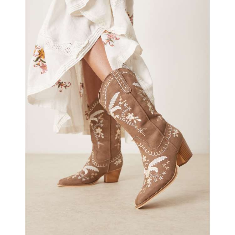 Beige Vegan Leather Boots with Laces Online Shopping | OXXOSHOP