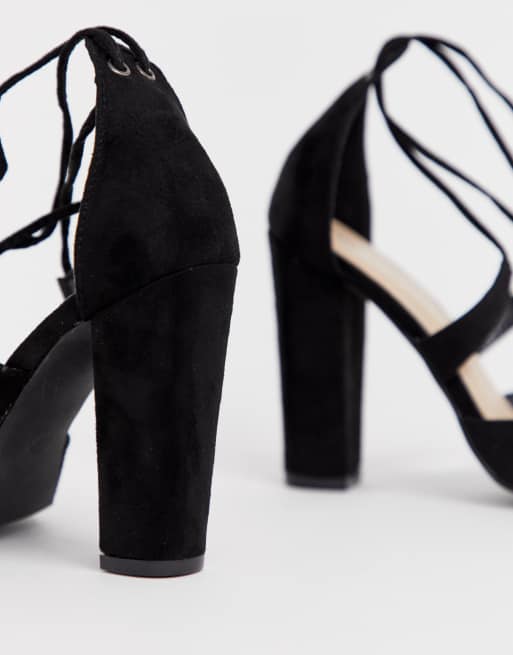 Glamorous Escarpins a nouer avec talons carres ASOS