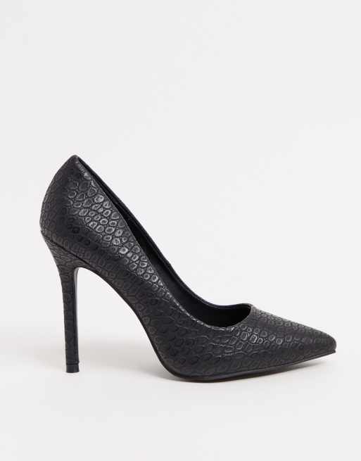 Glamorous Escarpins Noir croco ASOS