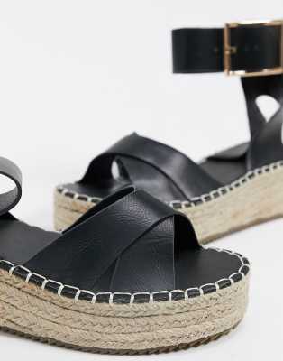 black platform sandal espadrille