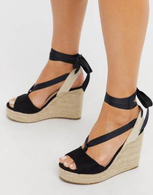 ankle tie espadrille wedges