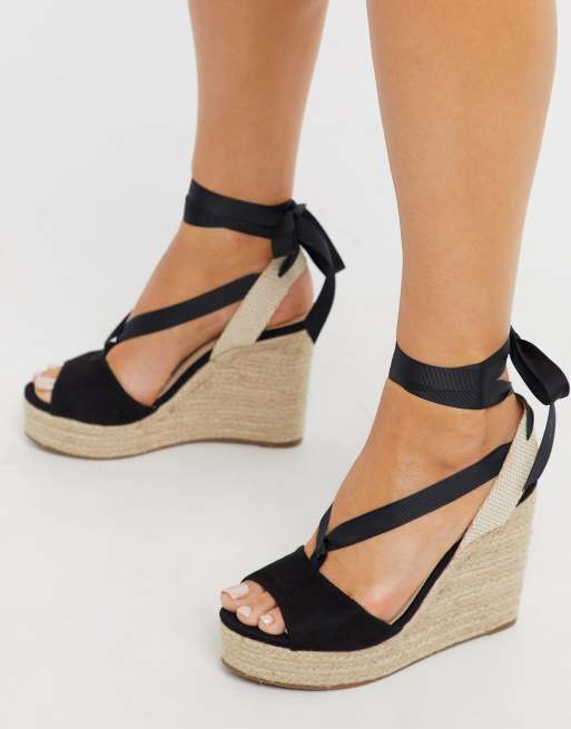 Espadrille sandals with outlet ankle tie