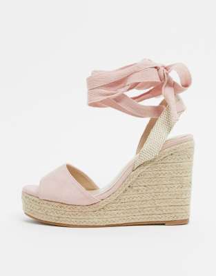 blush pink wedge shoes