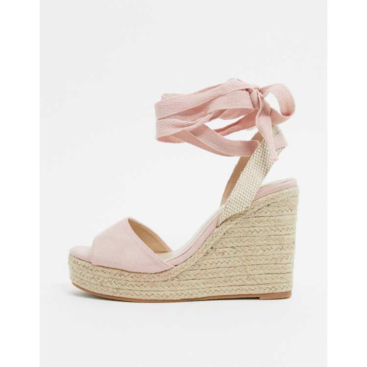 Blush pink best sale wedge sandals