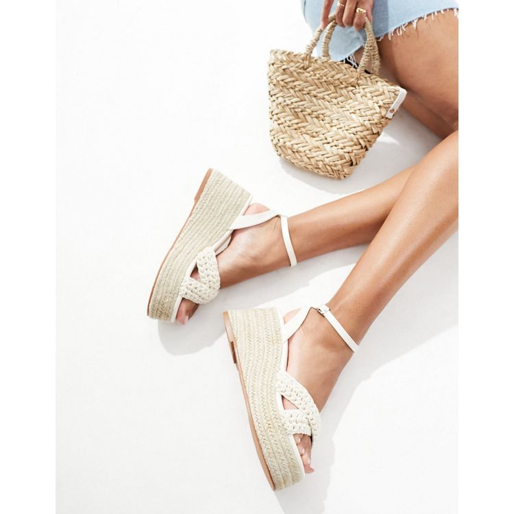 Lucky Brand Sandals Wedges Espadrilles Crochet Macrame Boho Beige Size 8