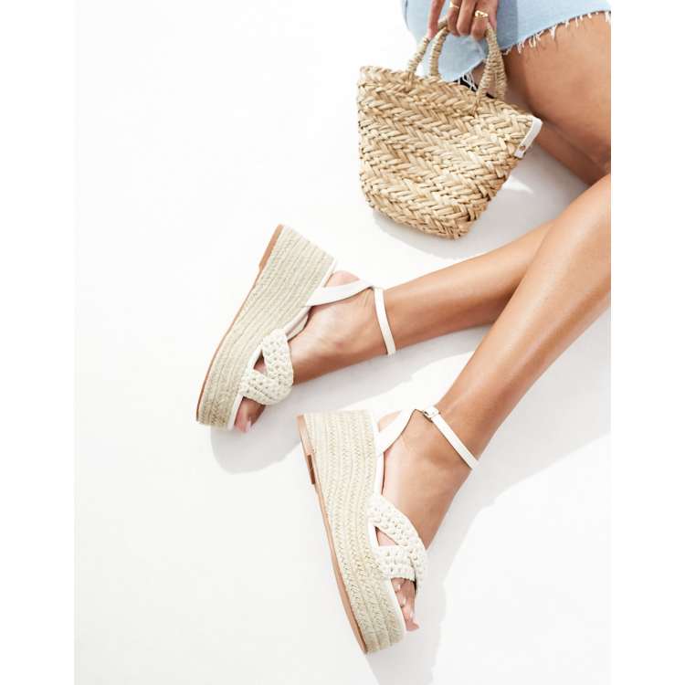 Lucky Brand Sandals Wedges Espadrilles Crochet Macrame Boho Beige Size 8