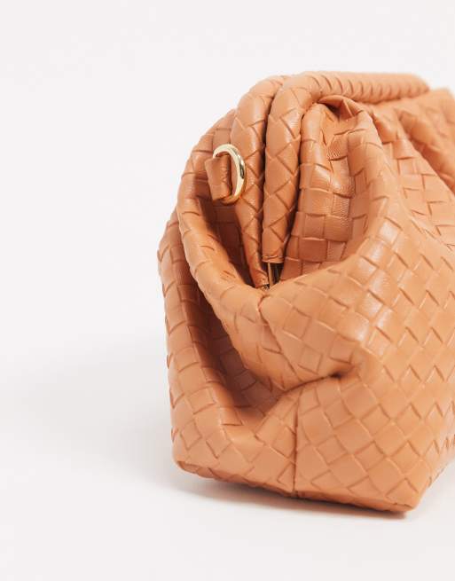Glamorous - Exclusieve gevlochten clutch in oranje, 2 van 4