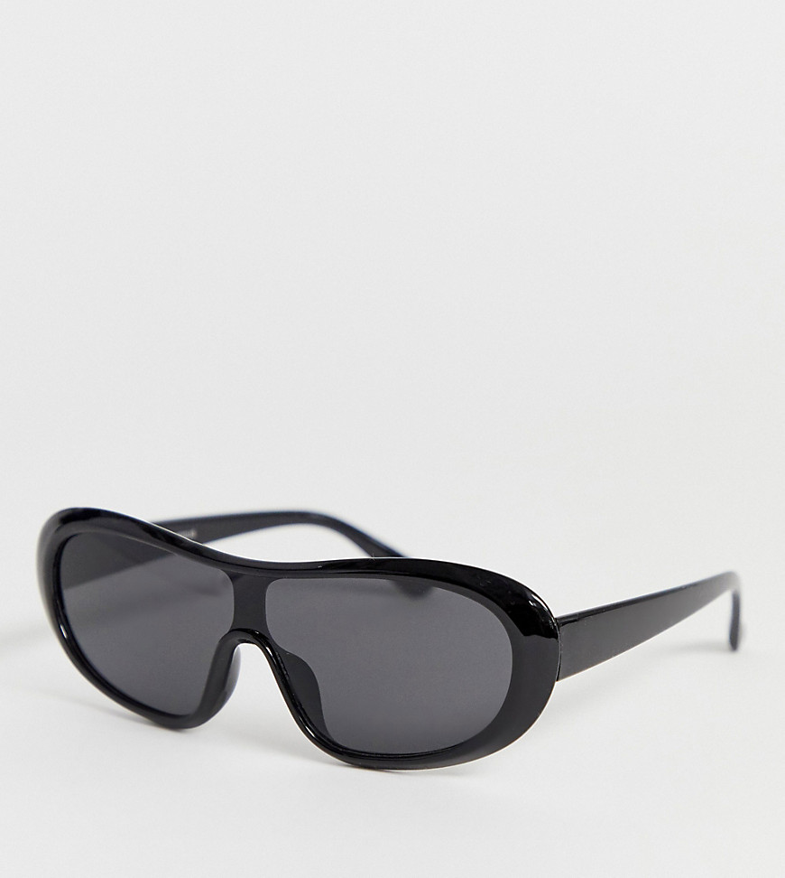 Glamorous - Exclusieve oversized zwarte zonnebril met zonneklep