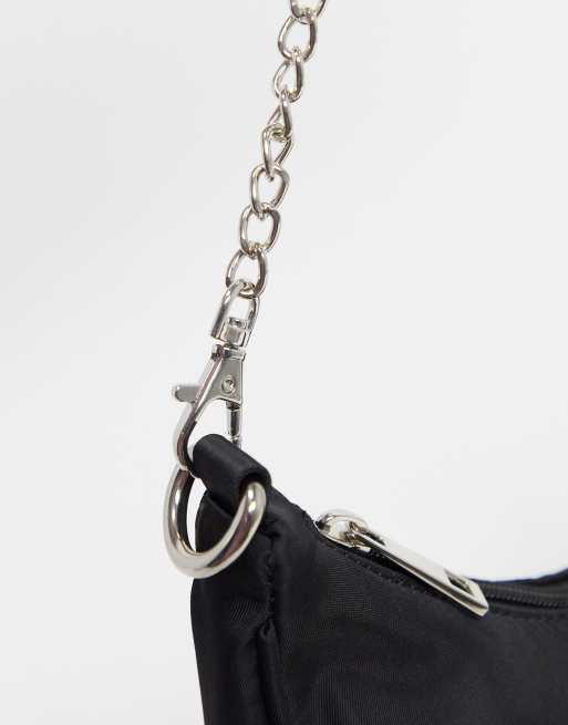 Black shoulder bag with chain strap new arrivals