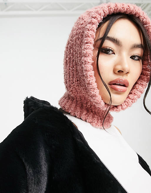 Glamorous Exclusive balaclava in soft knit pink