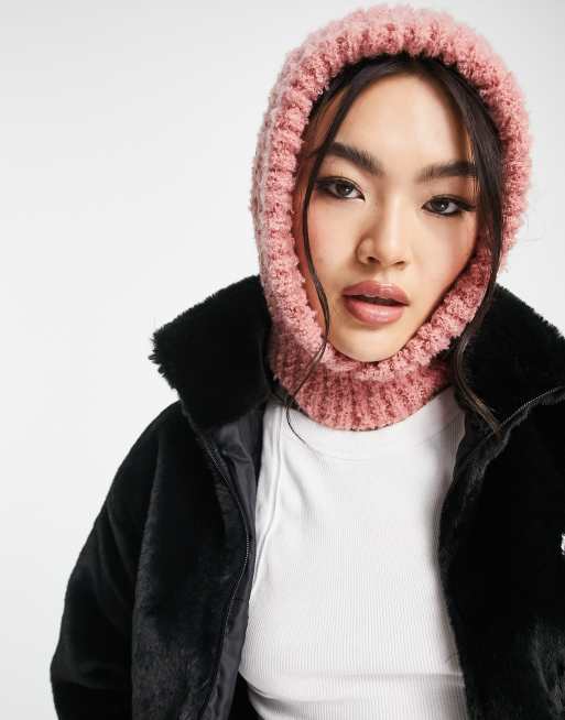 Glamorous Exclusive balaclava in soft knit pink, 2 of 4