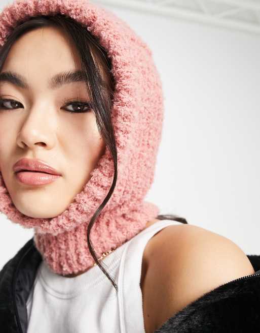 Glamorous Exclusive balaclava in soft knit pink, 3 of 4