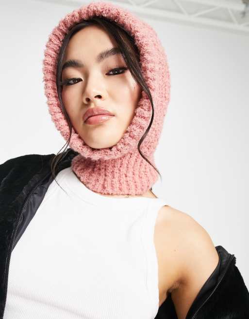 Glamorous Exclusive balaclava in soft knit pink, 4 of 4