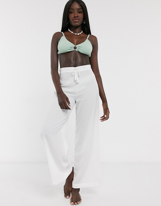 Glamorous Exclusive beach trousers in white