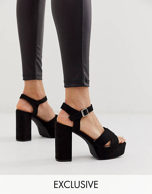 Shoes High-Heeled Sandals Platform High-Heeled Sandals Asos Platform High-Heeled Sandal black casual look 