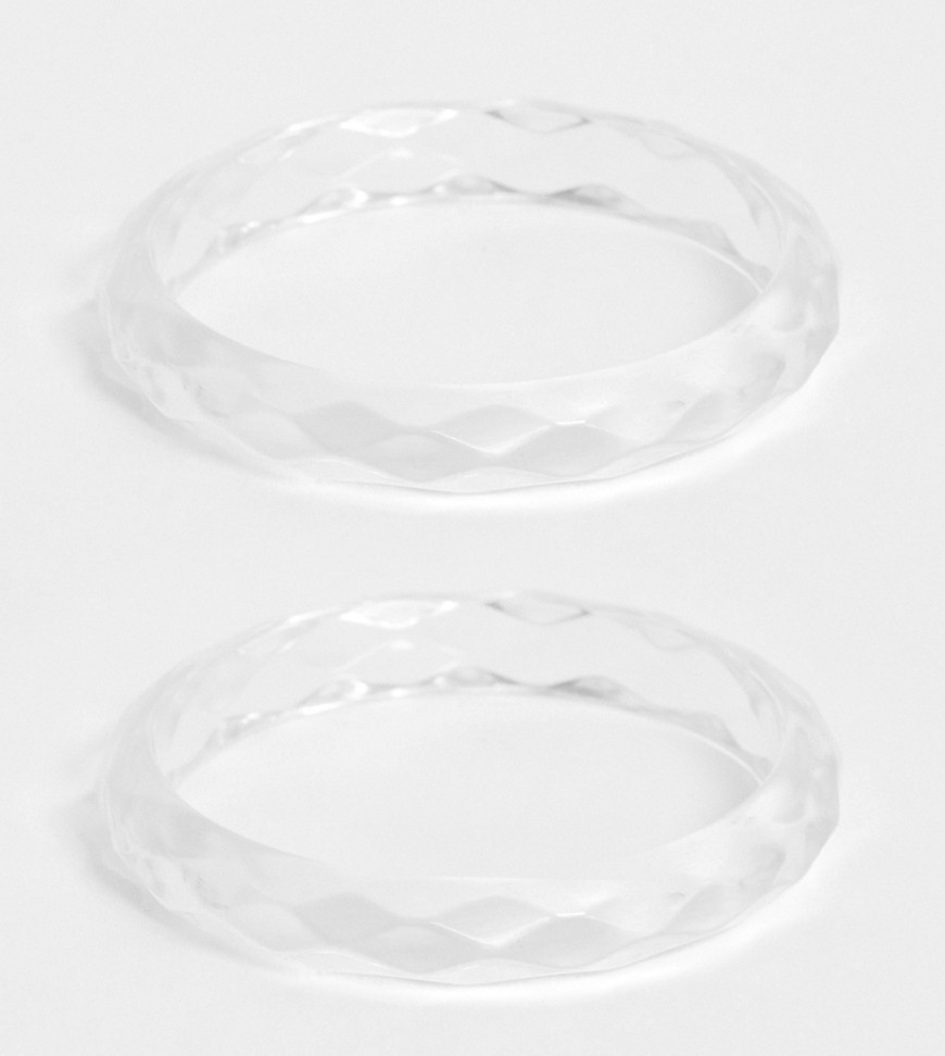 Glamorous Exclusive clear bangle bracelet 2 pack-Multi