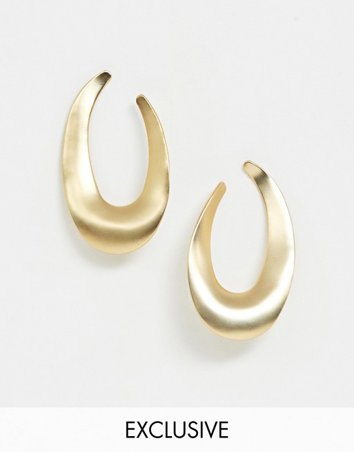 Glamorous Exclusive gold chunky oval earrings