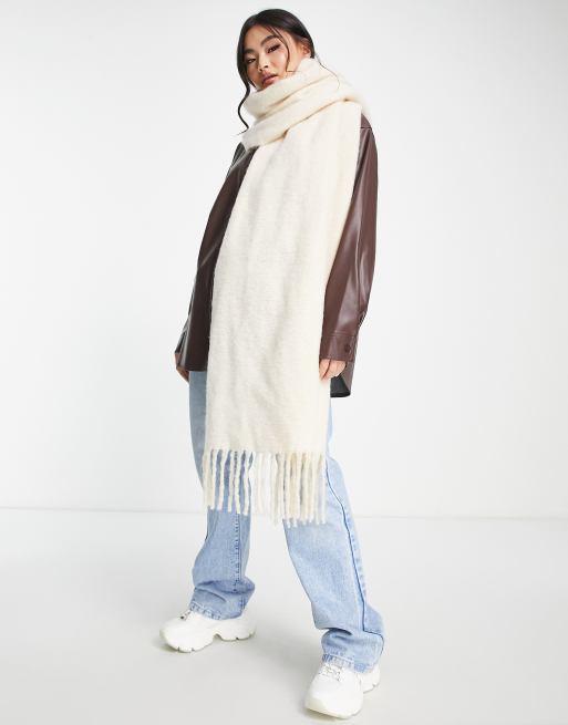 Extra long sale white scarf