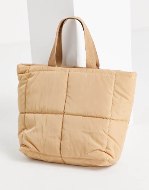 Glamorous Exclusive padded tote bag in camel