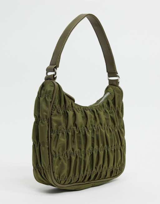 Ruched nylon shoulder bag new arrivals