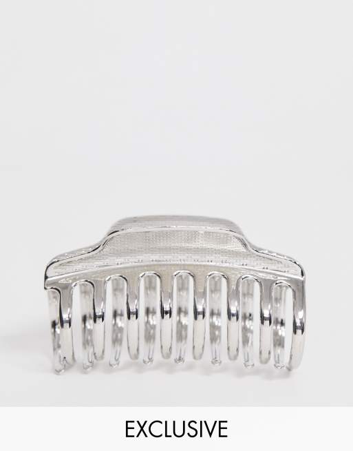 Glamorous Exclusive silver metal hair claw