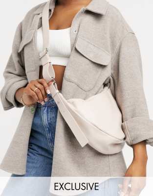 GLAMOROUS EXCLUSIVE SLING TOTE BAG IN STONE-BEIGE