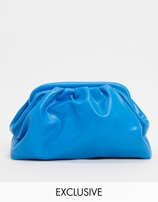 Glamorous Exclusive slouchy pillow clutch bag in blue
