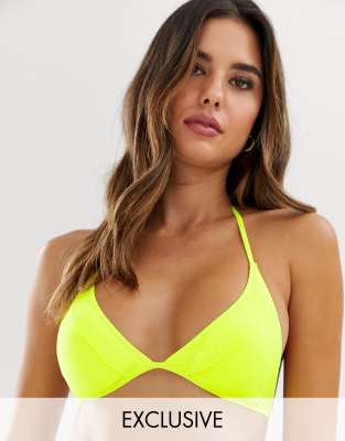 neon yellow bikini top