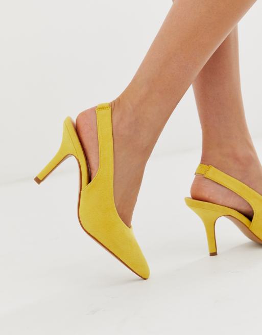 Yellow store slingback shoes