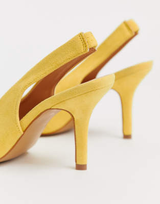 yellow sling back shoes