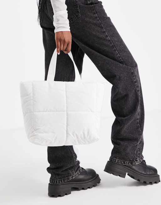 Glamorous - Exclusives - Gewateerde tote in wit, 3 van 4