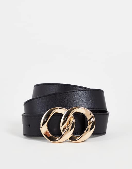 Glamorous - Exclusives - Riem met dubbele gesmolten cirkelgesp in zwart