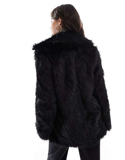 Glamorous Faux fur coat in black