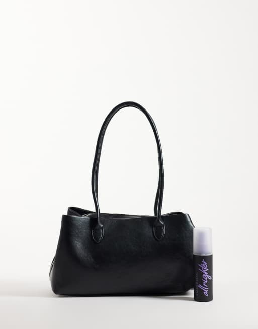 Glamorous faux leather structured bag in black, 2 of 4