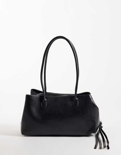 Glamorous faux leather structured bag in black, 4 of 4