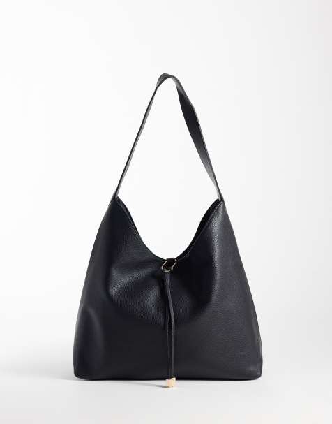 Glamorous faux leather tote bag in black - view 1