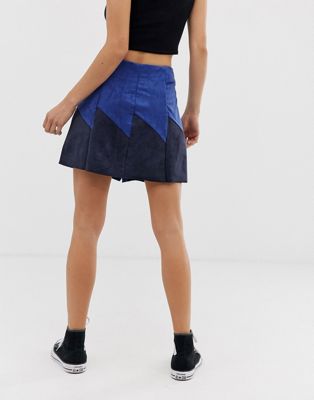 navy blue suede skirt